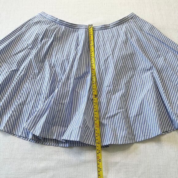 J. Crew Circle Skirt Zip Women Juniors Pocket Blue White Striped Mini Lined 12 - Picture 7 of 8